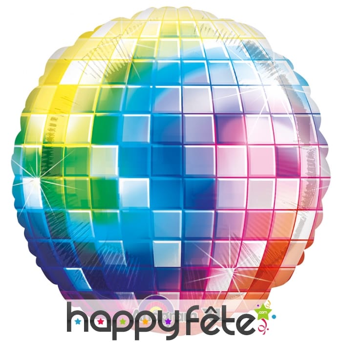 Ballon multicolore boule à facettes