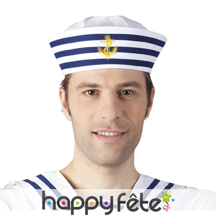 Bob marin blanc et bleu