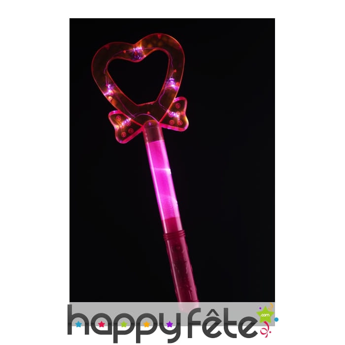 Baguette magique coeur lumineux clignotant