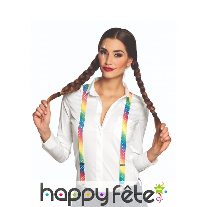 Bretelles multicolores de cirque pour adulte