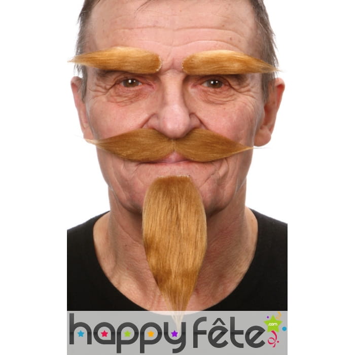 Barbiche, moustaches et sourcils blonds