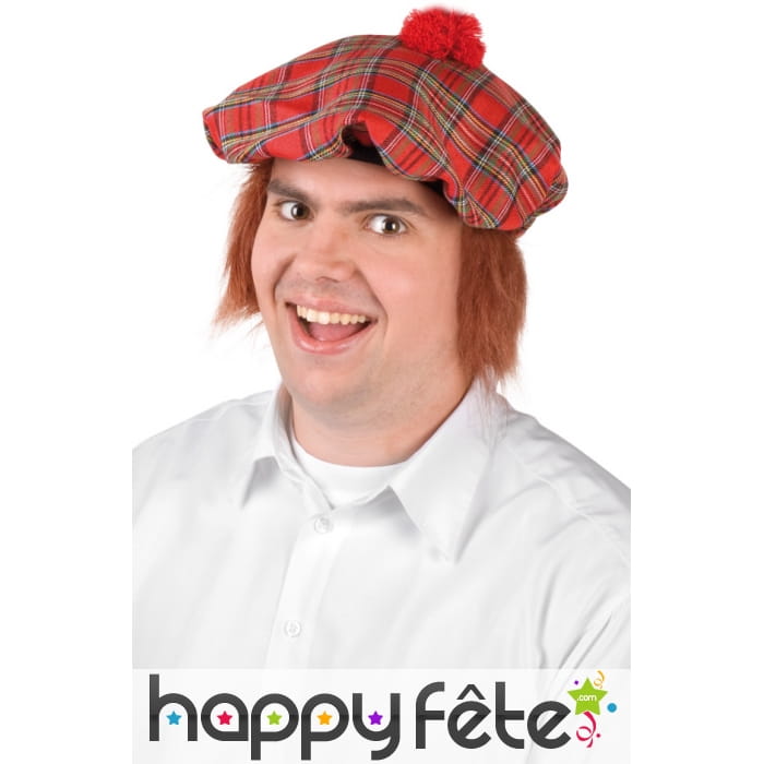 Béret motifs écossais avec cheveux roux