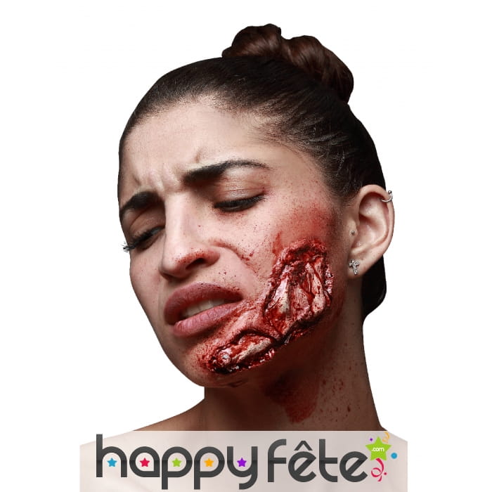 Blessure mâchoire fracturée en latex