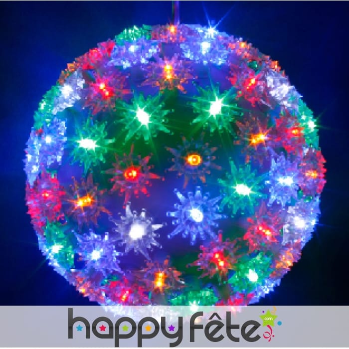 Boule multicolore lumineuse et clignotante 15 cm