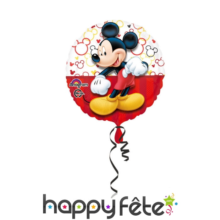 Ballon Mickey Mouse rond rouge de 43 cm