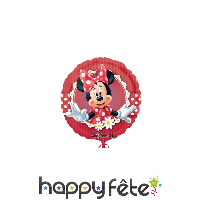 Ballon Minnie Mouse rond en aluminium