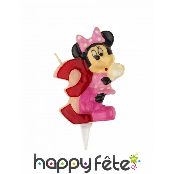 Bougie Minnie Mouse chiffre 3