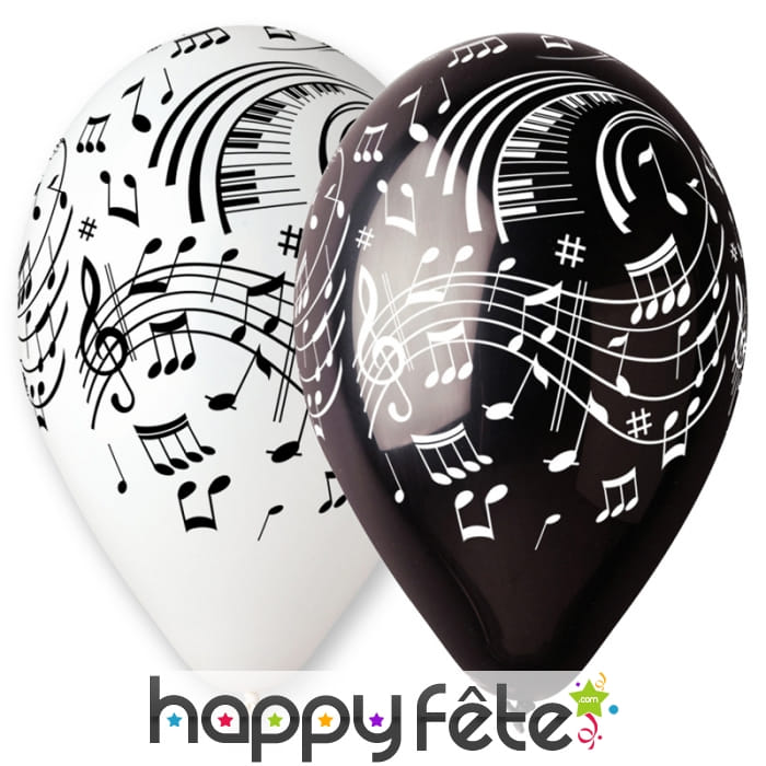 Ballons motifs notes de musiques