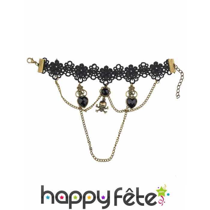 Bijou main noir avec dentelle