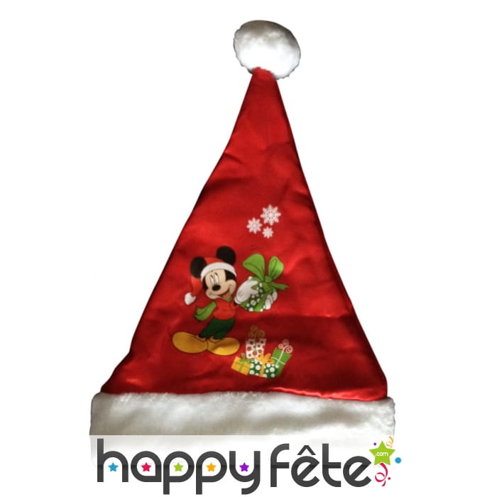 Bonnet Mickey Noël rouge pour enfant