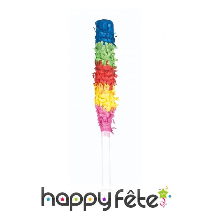 Bâton multicolore pour pinata de 43 cm
