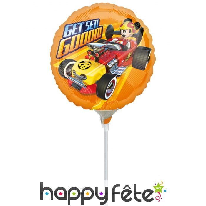 Ballon Mickey Roadster de 23cm sur tige