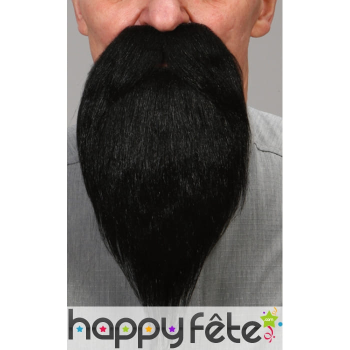 Barbe noire avec moustaches luxe