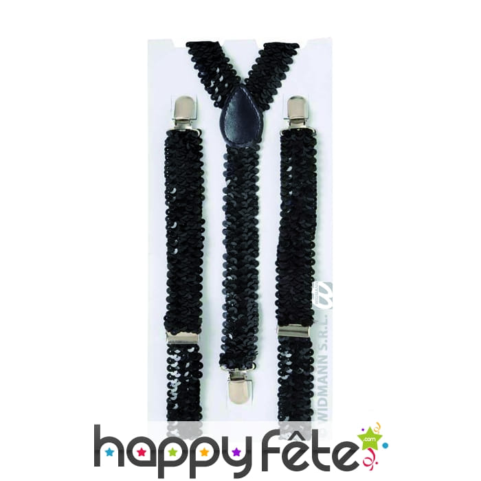 Bretelles noires avec paillettes