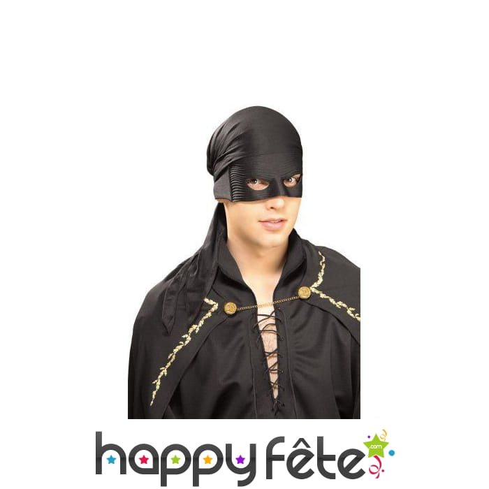 Bandana noir de Zorro pour adulte