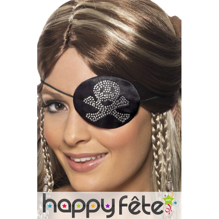 Bandeau noir de pirate. Noir argenté