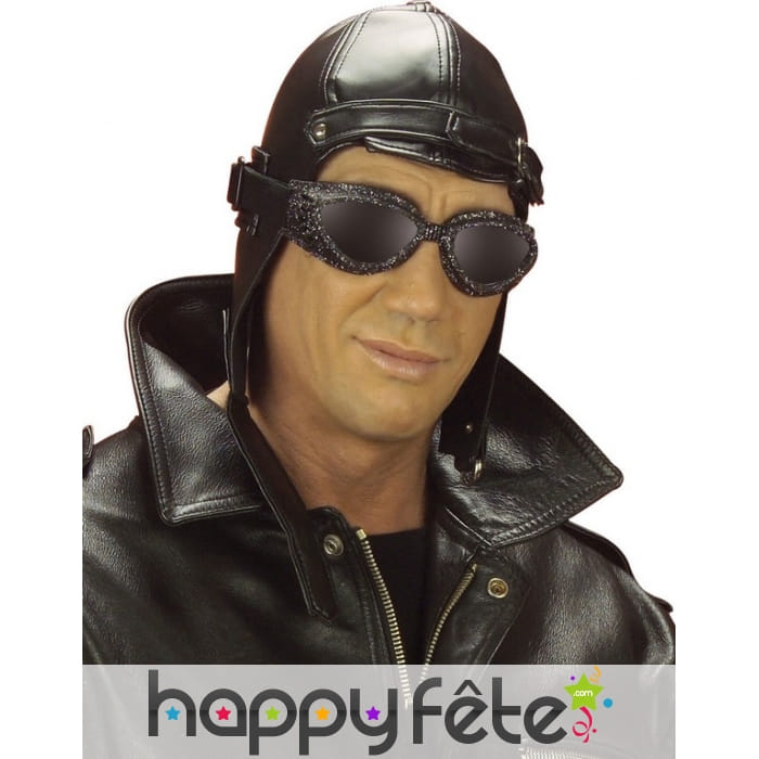 Bonnet noir d'aviateur