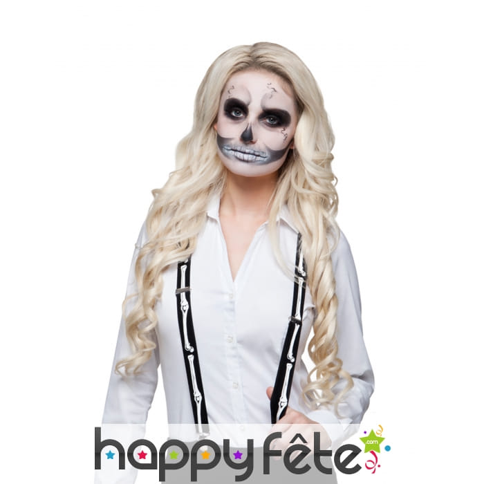 Bretelles noires imprimé os