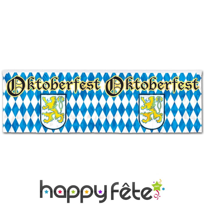 Bannière Oktoberfest bleue et blanche, 120cm