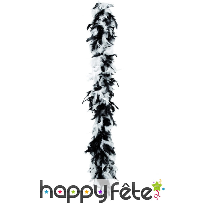 Boa plume blanche et noire 180 cm
