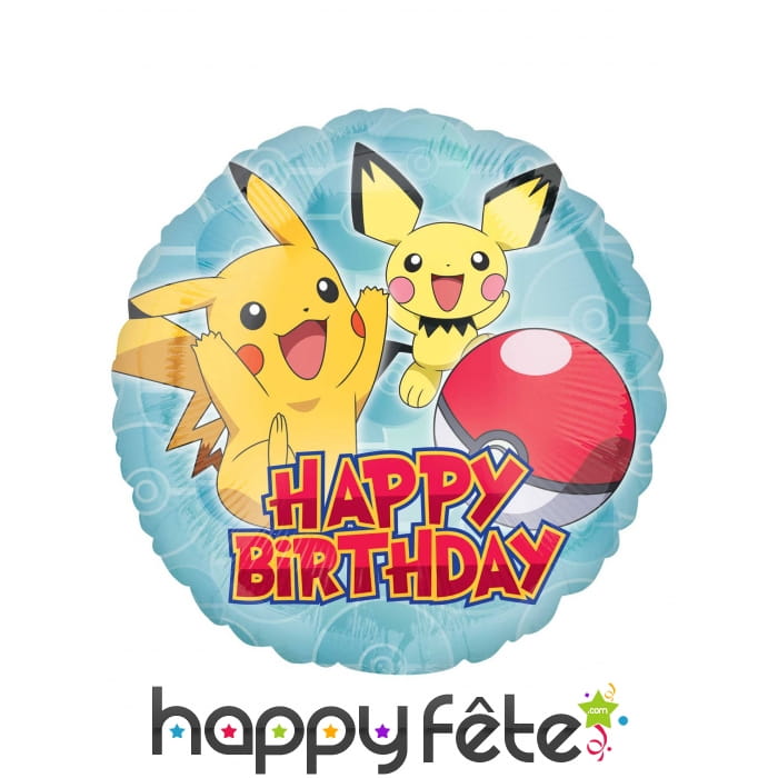 Ballon Pokémon Happy Birthday de 43cm