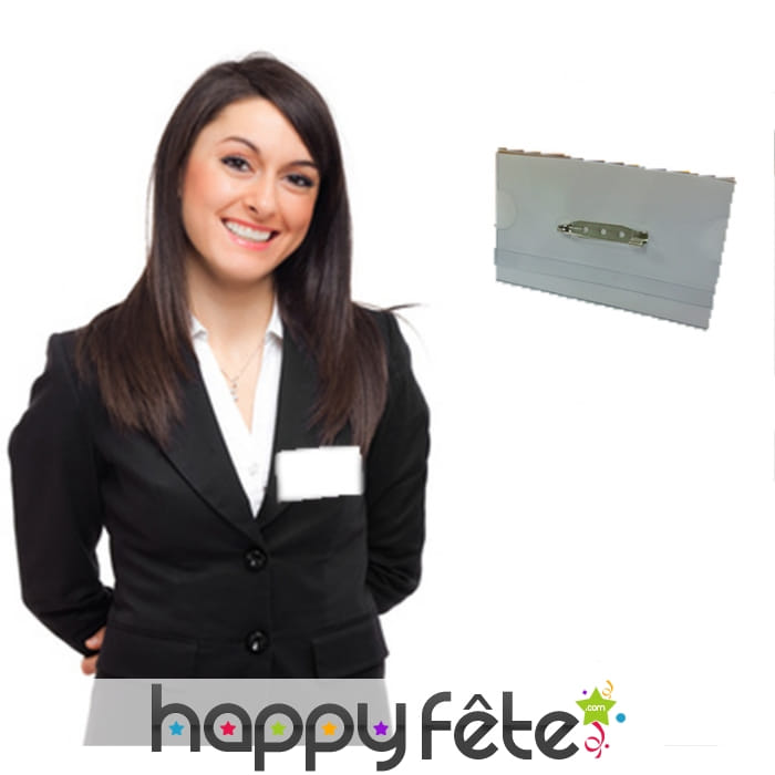 Badge porte nom avec épingle