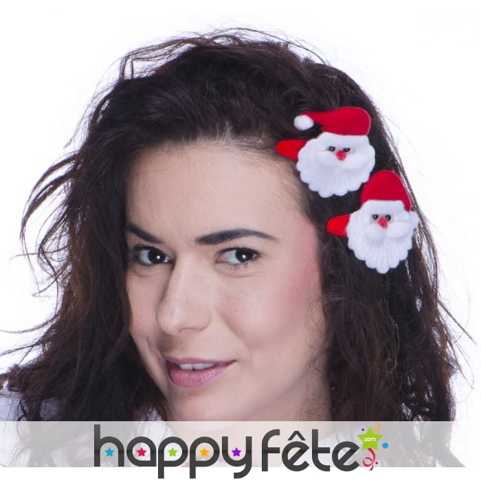 Barrettes Père Noël à cheveux