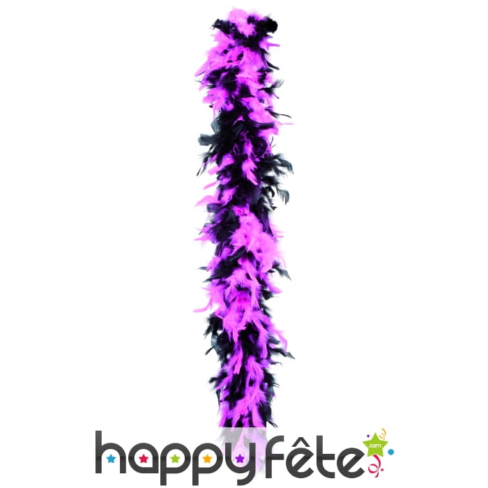 Boa plume noire et fuschia 180 cm