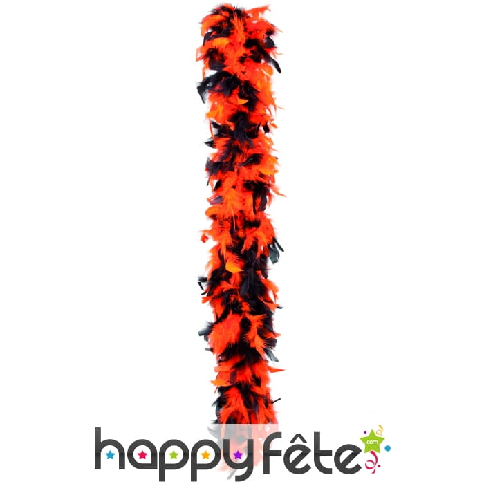 Boa plume noire et orange 180 cm