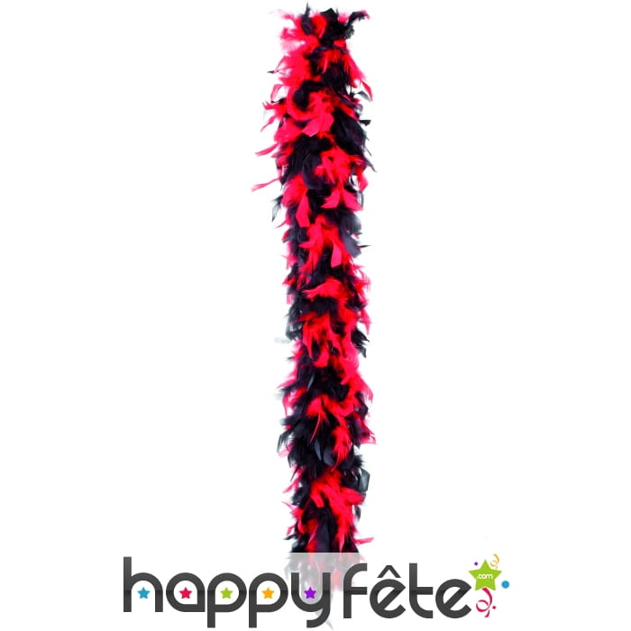 Boa plume noire et rouge 180 cm