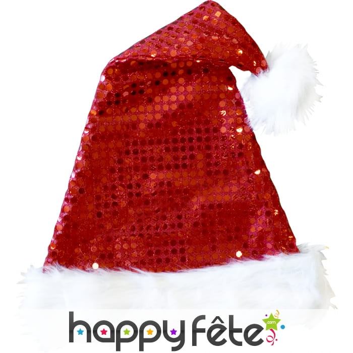 Bonnet pere noel pailletté