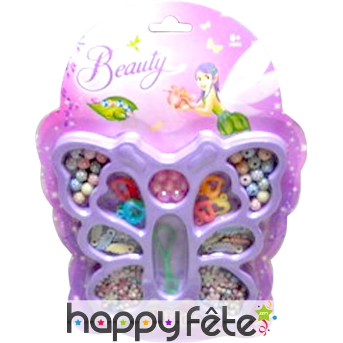 Boite papillon perles décorée