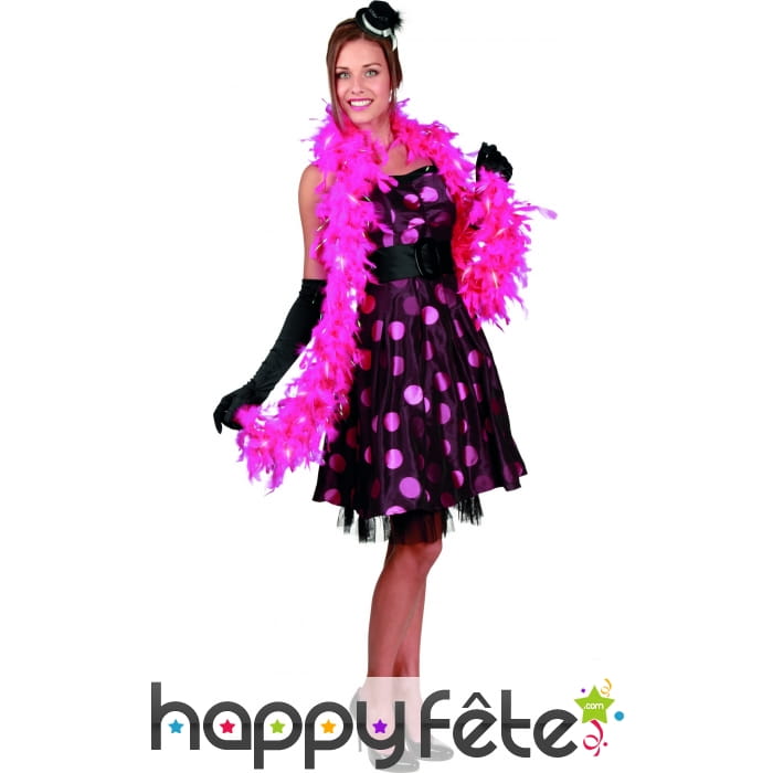 Boa rose avec fils argentés, 2m