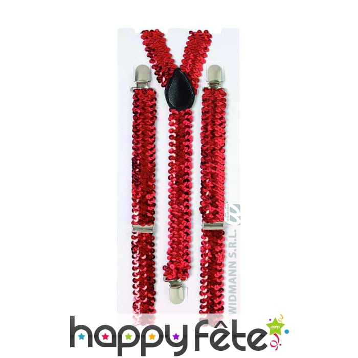 Bretelles rouge avec paillettes