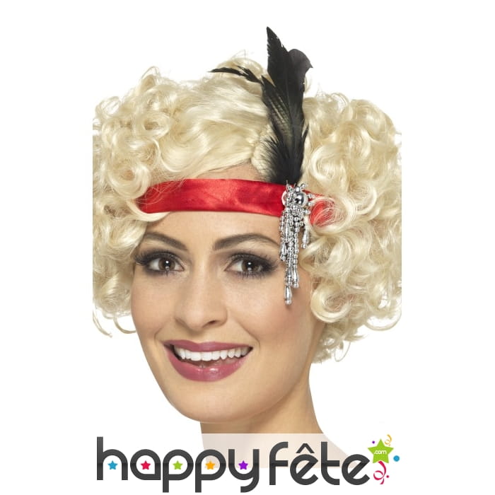 Bandeau rouge charleston en satin