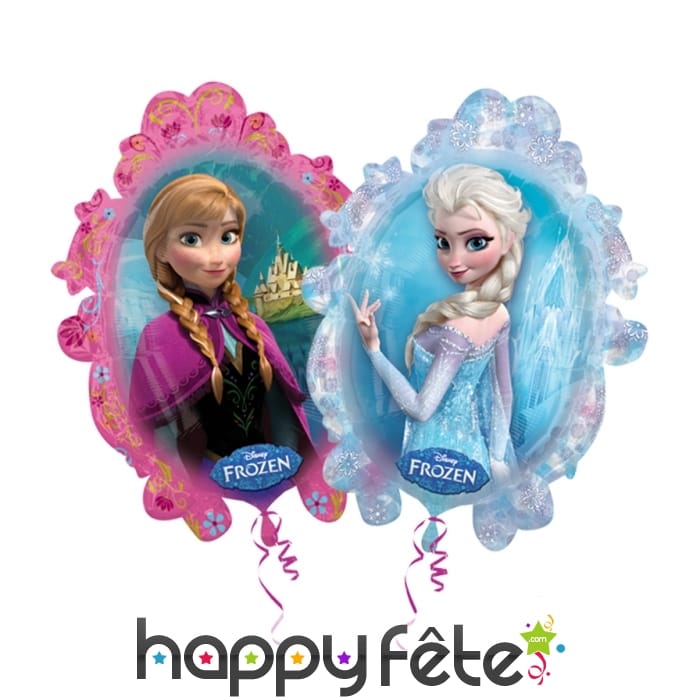 Ballon reine des neiges bi-face en alu 63 x 72 cm