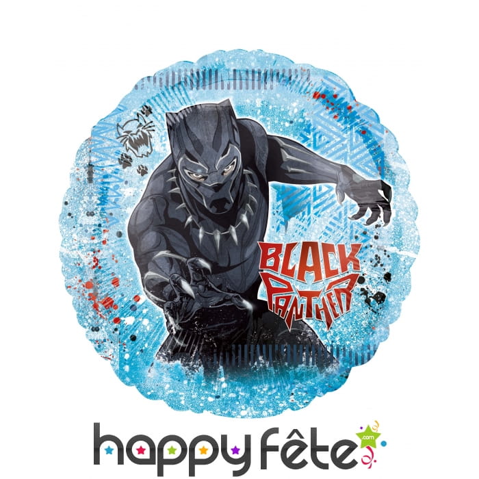 Ballon rond de Black Panther sur fond bleu, 71 cm