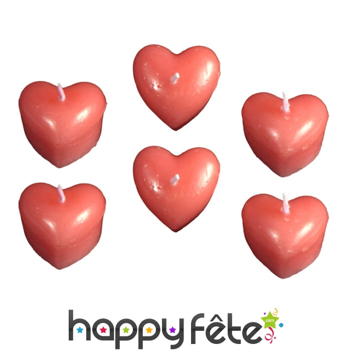 Bougies rouges en forme de coeur