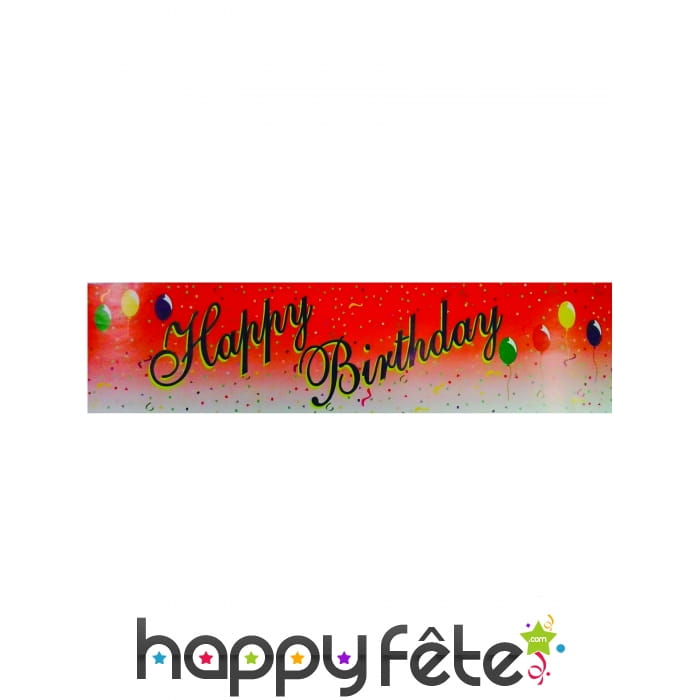 Banderole rouge happy birthday de 16 x 244 cm