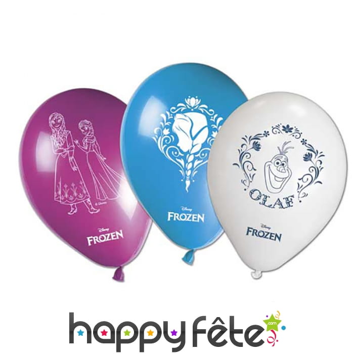 Ballons ronds imprimé la reine des neiges