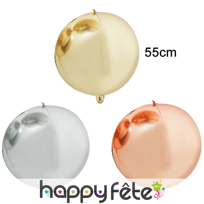 Ballon rond métallique de 55cm