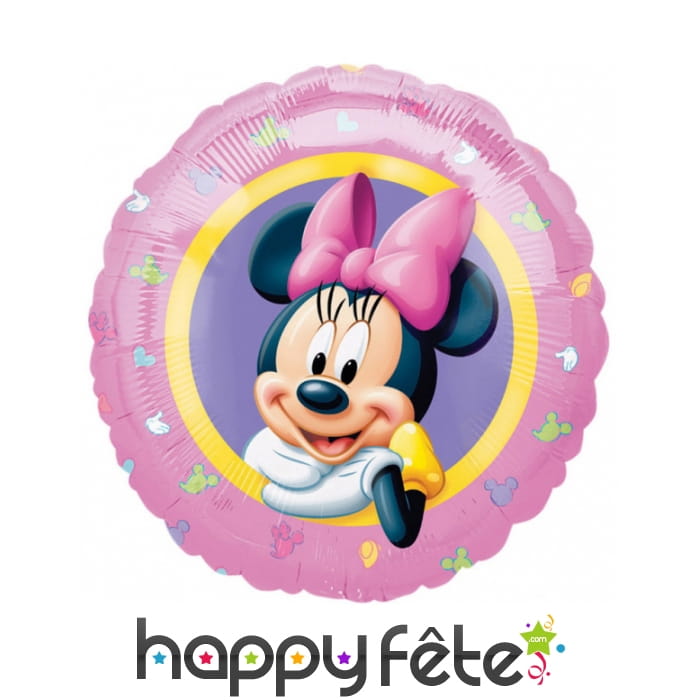 Ballon rond Minnie Mouse rose de 43 cm