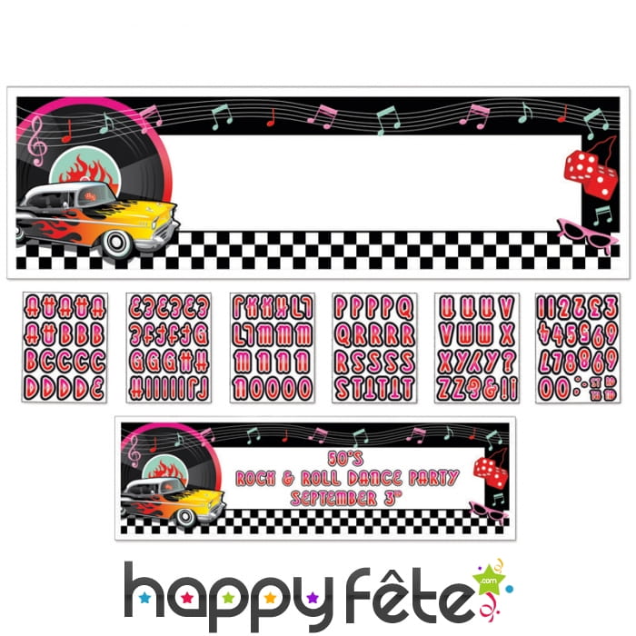 Bannière rock'n roll personnalisable