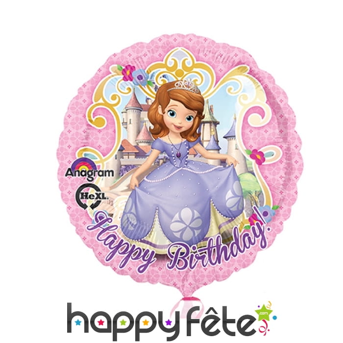 Ballon rond Princesse Sofia en alu de 43cm