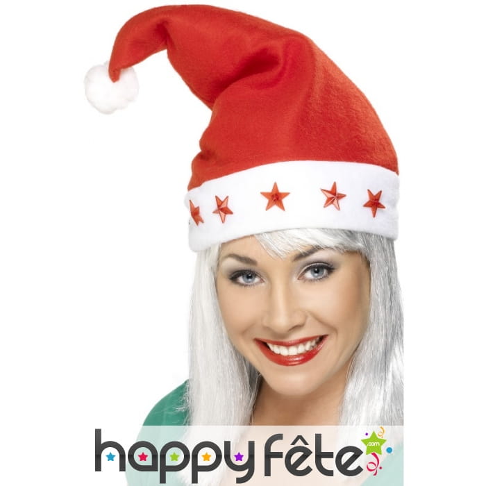 Bonnet rouge père noel lumineux