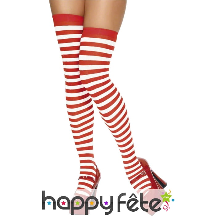Bas rayes rouge et blanc