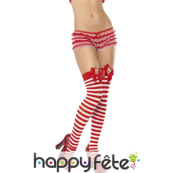 Bas rayures rouge blanc