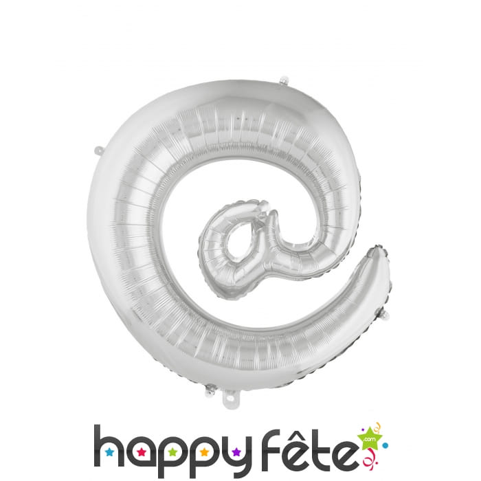 Ballon symbole arobase argenté de 70cm