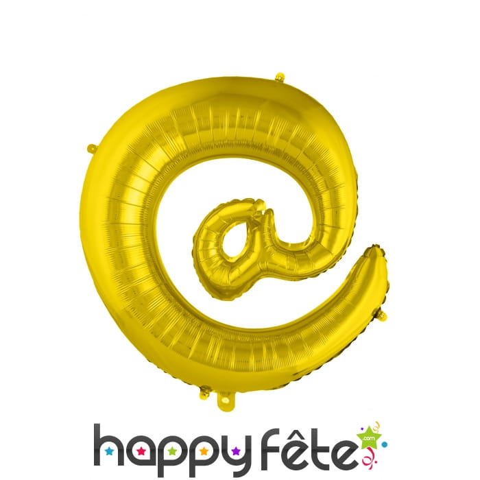 Ballon symbole arobase doré de 70cm