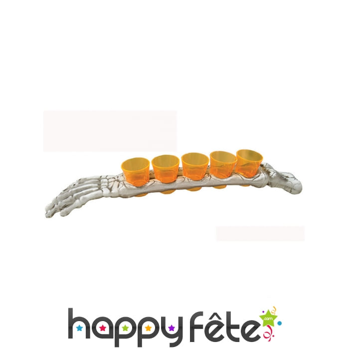 Bras squelette avec 5 verres shooter